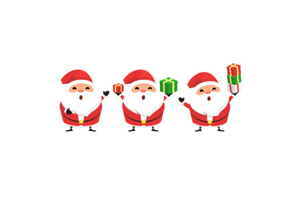 Christmas Character Santa Vectors Set