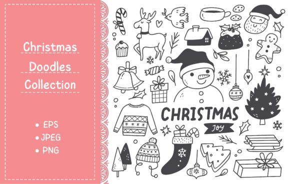 Christmas Doodle Elements for Illustrations