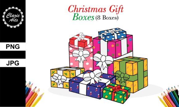 Christmas Gift Boxes Illustrations for Seasonal Branding
