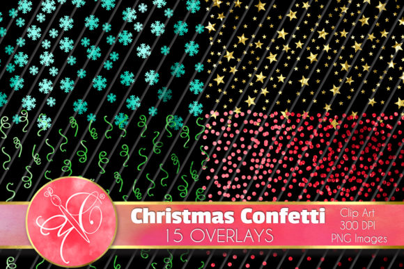 Christmas Glitter Confetti Overlays