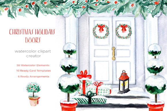 Christmas Holiday Doors Creator Illustrations