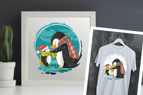 Christmas Joy with Cute Penguin Family Illustrations