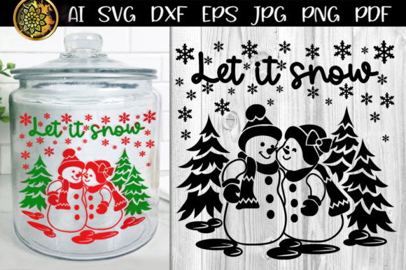 Christmas Let It Snow Layered Design