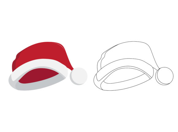 Christmas Santa Hat Fill Outline Icon