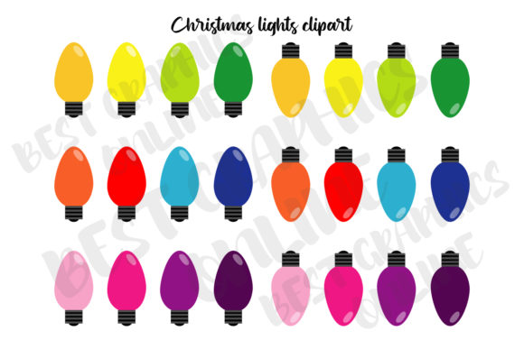 Christmas Tree Lights Holiday Clip Art for Festive Branding