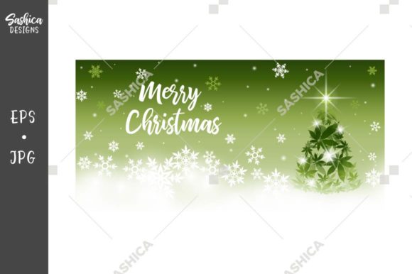 Christmas Tree with Cannabis Leaves Illustrations