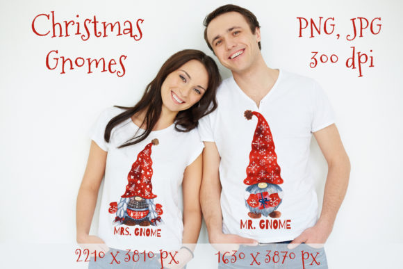 Couple Shirts Gnomes Christmas Illustrations