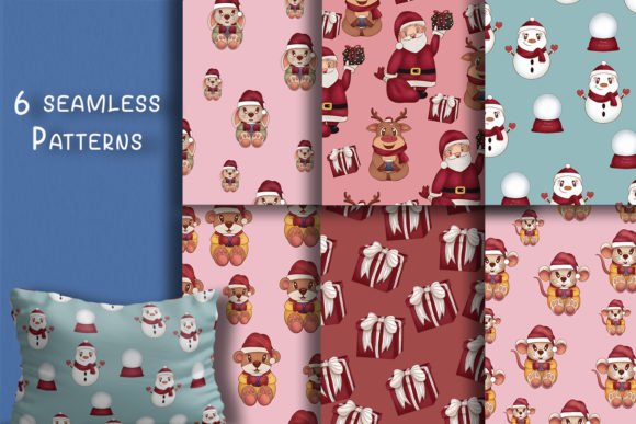 Cute Christmas Patterns Digital Paper