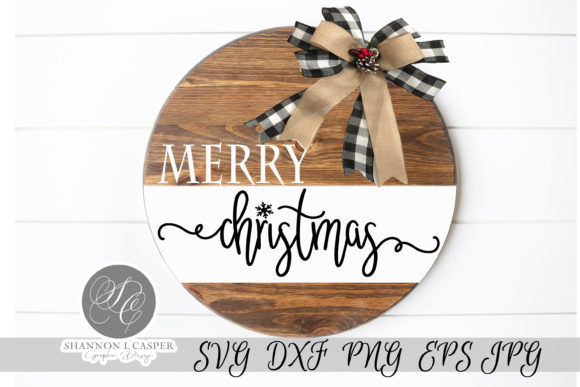 Merry Christmas Round Sign Template Illustrations