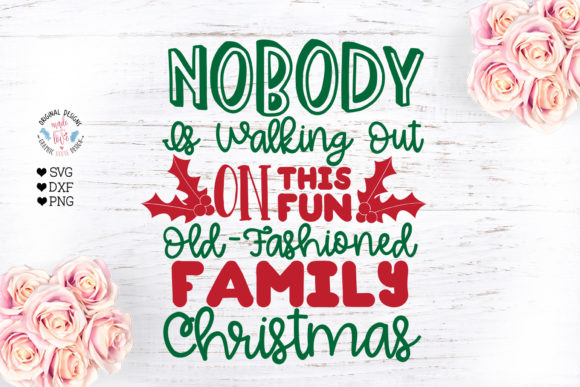 Nobody Walking out Family Christmas Illustrations
