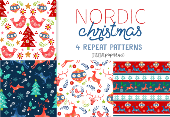 Nordic Christmas Illustrations for Digital Selling