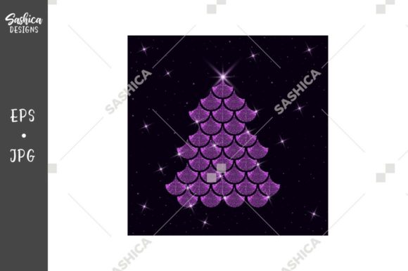 Purple Christmas Tree Vector Illustrations